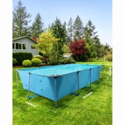GASKY 15FT Swimming Pool Metal Frame Rectangular Frame Outdoor Backyard Above Ground Family Teenagers Splash