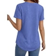 thumbnail image 3 of MOSHU Deep V Neck Womens Plus Size Tops Curved Hem Shirts for Women Fashion Trendy Blouses Casual Loose Fit Tees Tops, 3 of 8
