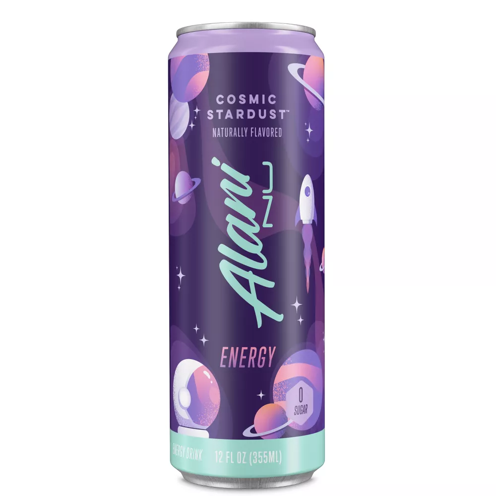 Alani Nu Cosmic Stardust Energy Drink, 12 fl oz Cans, Pack of 6
