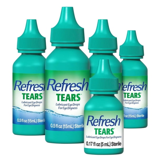 Eye Drops Refresh Tears Lubricante 15 ml (4 x 5 ml) para ojos secos