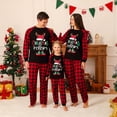 thumbnail image 4 of 95% Polyester Matching Family Pajamas Sets Christmas PJ's Deer Letters Print Top and Pants Bottom Sleepwear, 4 of 14