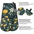 thumbnail image 2 of Yayeee Double Oven Mitt Kitchen Heat Resistant Baking 35" x7" Quilted Glove, Blue Floral Lemons, 2 of 6