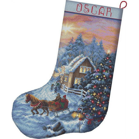 Counted Cross Stitch Kit Christmas Eve Stocking L8011