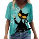 thumbnail image 1 of Camisetas con cuello en V en 3d para mujer, camisetas de manga corta con estampado de gatos bonitos, camisetas informales Kawaii a la moda, ropa divertida para mujer, 1 of 4