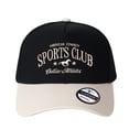 thumbnail image 4 of Vergiac SPORTS CLUB Letter Embroidered Color Block Trucker Hat Unisex Adjustable Cotton Breathable Fashion Cap for Travel Daily Wear, 4 of 5