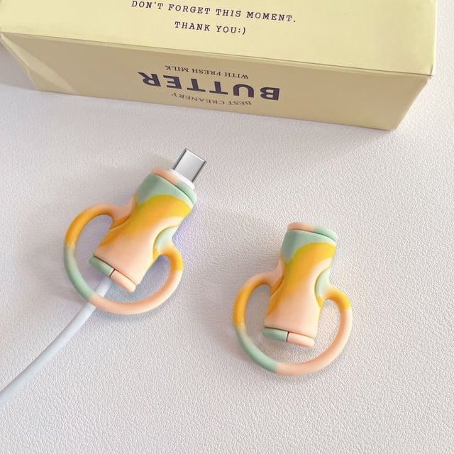 10Pcs Silicone Charging Cable Protector, Vacemry Phone Charger Head Protector, Silicone Cartoon Cable Case With Breakage Protection And Storage Loop For Charger Cord, Cute Desk Decor For Home Office