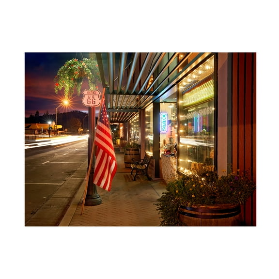 Trademark Fine Art 'Williams Rt 66 Dusk' Canvas Art by Mike Jones Photo