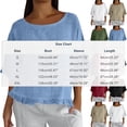 thumbnail image 3 of Womens Solid Color 3/4 Sleeve Tops Summer Tshirts Ruffle Flowy Crew Neck Dressy Casual Blouses Trendy Cute Work Army Green S(S), 3 of 8