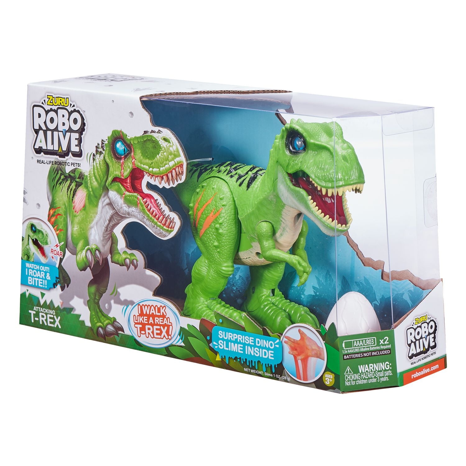 1 jouet dinosaure T-Rex à l’attaque Robo Alive Série 2 par ZURU
