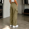 thumbnail image 5 of Womens Baggy Parachute High Waist Cargo Pants Multi Pocket, Elastic Waist, Adjustable Hem, Lightweight, Hiking Trousers, for Streetwear Travel Running,Outdoor, 5 of 6