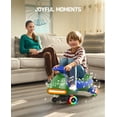 thumbnail image 6 of FanttikRide 12V N7 Pro Electric Wiggle Car with Pedal, 2-in-1 Kids Ride On Toy, Rechargeable Battery, 2-Speed, Anti-Rollover, Flashing Wheels, Bluetooth Music, for Ages 3+, 150 lbs, Green, 6 of 11