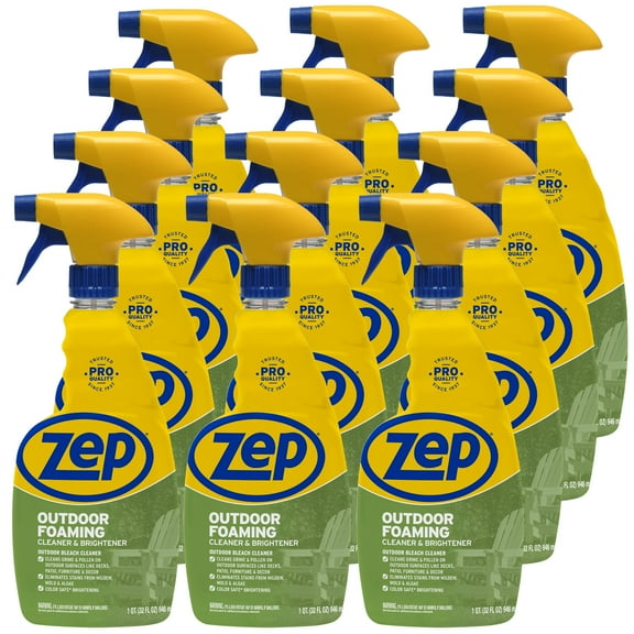 Zep Outdoor Foaming Cleaner & Brightener - 32 oz. (Case of 12) R54512 - Outdoor Bleach Cleaner