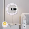 thumbnail image 4 of Alarm clock,Temperature Display Led Snooze Display Alarm Round 7 Mode Temperature Wall Clock Colors Adjustable Remote Round Wall Decoration Alarm Clock 12/24h Mode Adjustable Round Alarm, 4 of 7