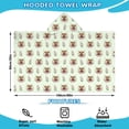 thumbnail image 2 of Green Highland Cow Flower Pattern Hooded Bath Towel，60"x35" for Ages 3 To 12 Kids, Quick Dry Lightweight Soft Microfiber Hood Beach Towel Cover Up for Kids, 2 of 7