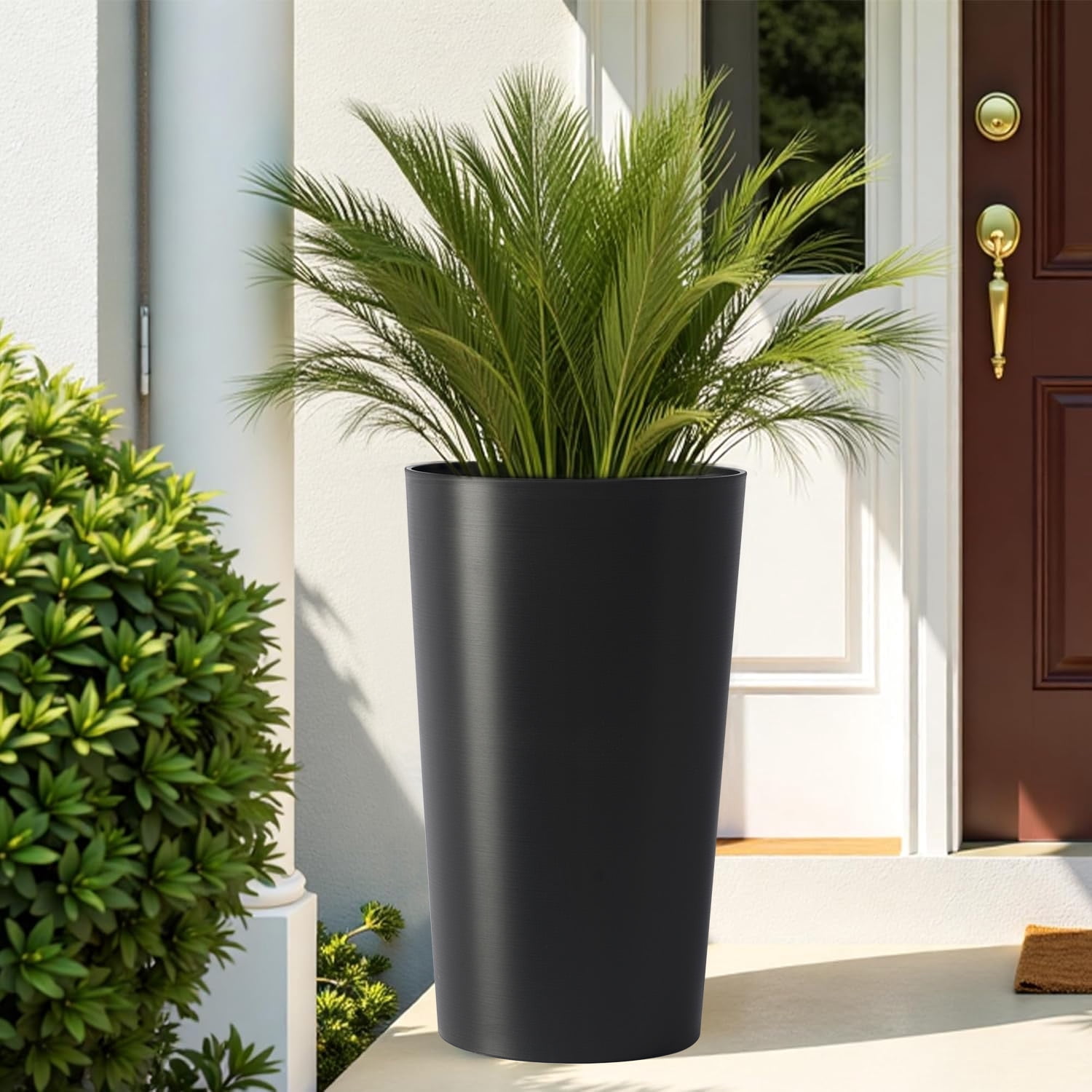 Modern Tall 21.7in Planters 2 Pack for Outdoor Plants