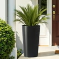 thumbnail image 2 of 2 Pack Outdoor Planters with Liners,21.7 in Modern Tall Square Planter Box for Indoor/Outdoor,Black, 2 of 8