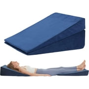 Dreamsir Bed Wedge Pillow, 3 in 1 Support, Adjustable to 4.5, 7.5 & 12 Inches, Memory Foam Wedge Pillows for Sleeping, Reading, Supporting Legs, Releasing Acid Reflux, GERD, Snoring, Blue