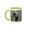 Green/White, variant on 3drose, Curious River Otters Are Never Far from Water., 15oz Two-tone Yellow Mug
