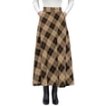 thumbnail image 2 of Jupe Évasée Taille Haute pour Femmes Imprimé à Carreaux Polyester Toutes Saisons Taille P, 2 of 9