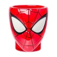thumbnail image 1 of Taza plateada de cerámica con forma de cabeza y telaraña de Buffalo Spiderman, 1 of 4