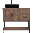 thumbnail image 2 of ELECWISH Bathroom Vanity, 36" Bathroom Vanity with Sink Combo Set, Dark Brown Modern Wood Bathroom Cabinet with White Ceramic Bathroom Sink, 2 of 11