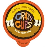 Crazy Cups Flavored Medium Roast Coffee for Keurig K-Cup Machines, Bananas Foster Flambe', 22 Ct