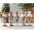 thumbnail image 3 of JM Figuras de adornos colgantes de cascanueces - Juego de adornos de árbol de Navidad de madera con purpurina dorada y plateada Mini rey y soldado de Cascanueces - 5 piezas ER, 3 of 5