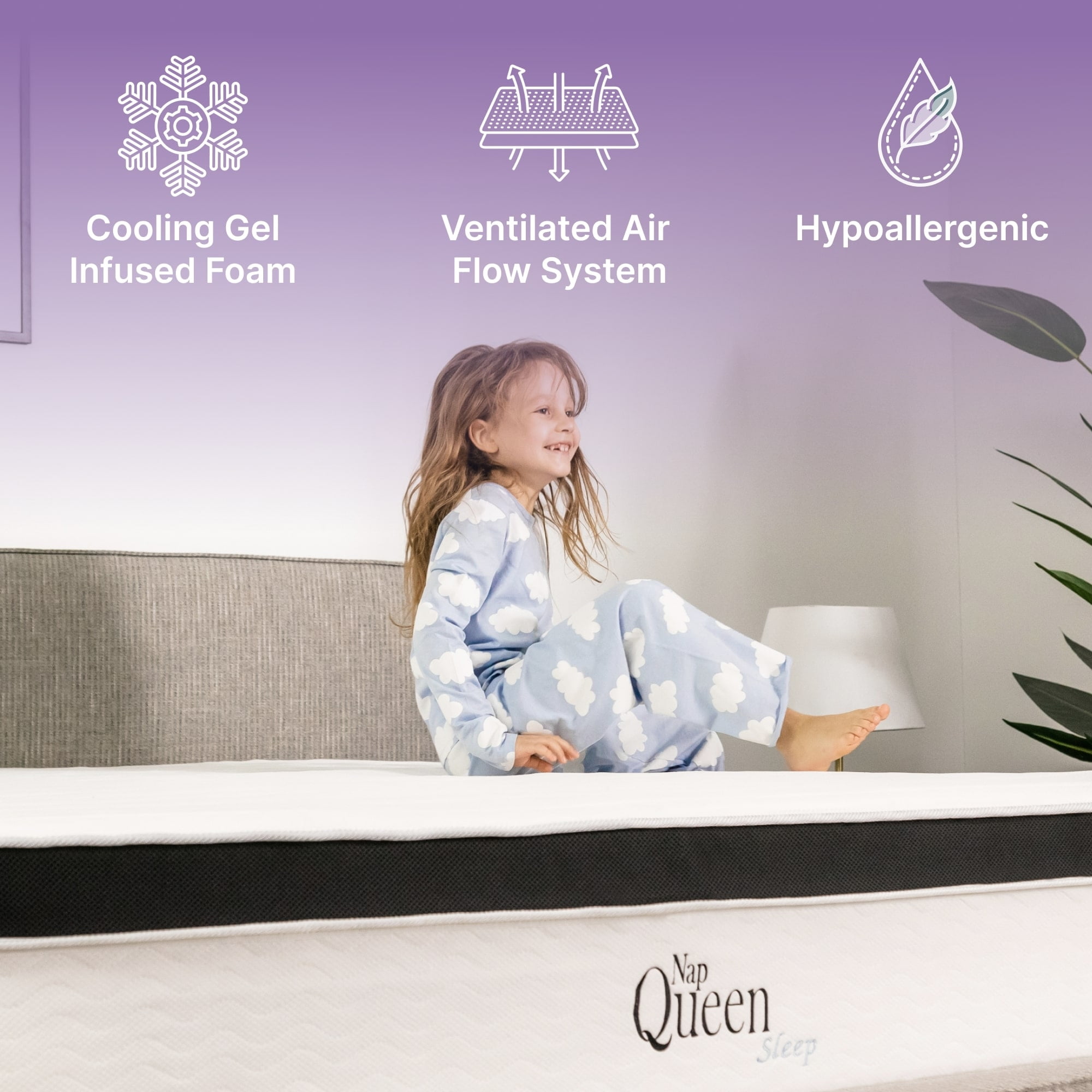 NapQueen Maxima 10” Full Innerspring Mattress, Cooling Gel Infused Memory Foam Mattress in a Box, Adult