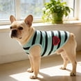 thumbnail image 3 of Lightweight Soft Breathable Summer Pet Clothes Striped Heart Pattern for Small Medium Dogs Cats Mild Weather, 3 of 6