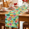 thumbnail image 5 of Turquoise Summer Pineapple Table Runner 108 Inches, Tropical Lemon Fruits Leaves Bed Runner Dresser Scarves Tabletop for Indoor Outdoor Parties/Ceremony/Banquet, 13"x 108", 5 of 9