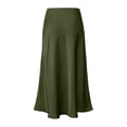 thumbnail image 4 of Yuanlong Womens Skirt Elegant Satin High Waist Ruffle Skirt A Line Flowy Soft Casual Daily Party Dating Vacation Maxi Skirt, 4 of 5