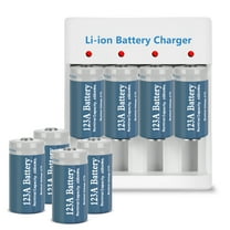 8 Pack CR123a 3V Lithium Battery And Battery Charger Set - Rechargeable 123a Lithium Batteries