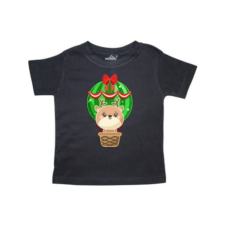 

Inktastic Cute Christmas Reindeer in a Hot Air Balloon Gift Toddler Boy or Toddler Girl T-Shirt