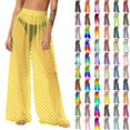 thumbnail image 1 of Pincandy Women See Through Sheer Mesh Pants Beach Swimsuit Bikini Bottom Cover up Party Club Elastic High Waist Wide Leg Pants, 1 of 7