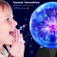 thumbnail image 3 of Bola de plasma azul Theefun de 15 cm, sensible al tacto y al sonido, 3 of 8