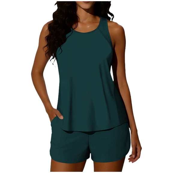 Womens Two Piece Tankini Bathing Suits with High Waisted Shorts Swimsuits Ladies Swimwear Swimsuit Sets