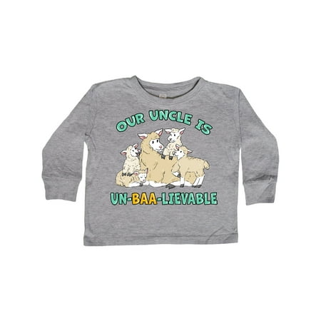 

Inktastic Our Uncle Is Un-BAA-lievable with Cute Sheep Family Gift Toddler Boy or Toddler Girl Long Sleeve T-Shirt