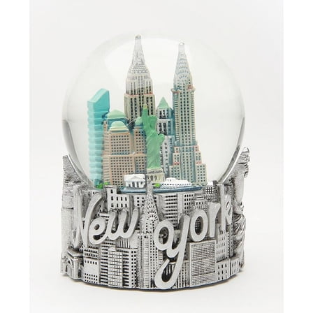 New York Silver Lined 80mm Snow Globe
