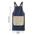 thumbnail image 3 of Kitchen Apron with Pockets Waterproof Aprons with Detachable Hand Towels Cross Back No Tie Women Pfore for Cooking Baking Dishwashing Gardening （Blue）, 3 of 3