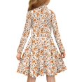 thumbnail image 3 of DISNIMO Corgi Dress for Girls Paw Print Dress Kids Long Sleeve Skater Dress Girls Collared Dress Fall Swing Dress Girl Twirl Dress Girls Dresses with Buttons Animal Print Little Girls Dress 3-4, 3 of 7