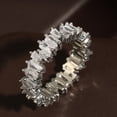 thumbnail image 3 of Fashion Inlaid Zircon Ladder Square Ring Female Simple, 3 of 6