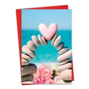 1 Funny Valentine's Day Card with Envelope - Heart Rock C9224VDG