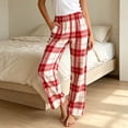 thumbnail image 6 of Ohufall Pajama Pant for Women Plaid Elastic Waist Soft Pant Sleep Lounge Comfort Casual Sleepwear, 6 of 9