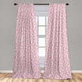 thumbnail image 5 of Ambesonne Pink and White Curtains, Cheery Blooms, Pair of 28"x84", Pink Brown White, 5 of 5