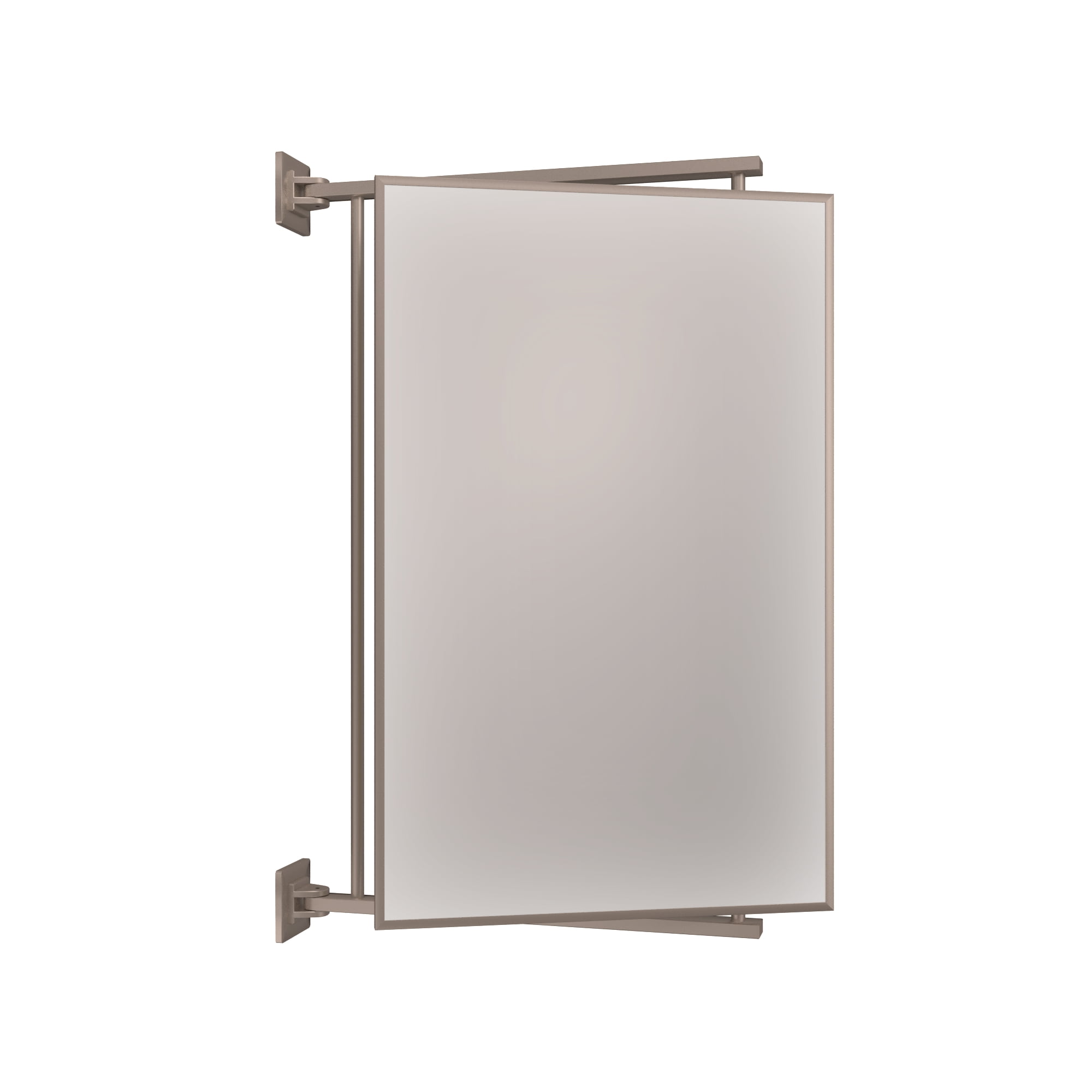 CRL PV14BN Brushed Nickel 14" x 22" PivotNVue Double Hinged Mirror