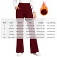 thumbnail image 3 of Yerovir Womens Fleece Lined Pants Thermal Straight Leg Yoga Pant High Waisted Stretchy Lounge Trousers for Work or Casual(Red,Small), 3 of 9