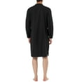 thumbnail image 3 of MODA NOVA Big & Tall Men's Cotton Bathrobe Long Sleeve Nightgowns Dress Black M, 3 of 4