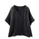 thumbnail image 2 of mfyjkho Tops Para Mujer, Blusa De Mujer De Color Liso Con Cuello En V, Manga Corta Y Hombros Descubiertos En Imitación De Lino Tops Para Mujer M, 2 of 4