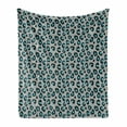 thumbnail image 1 of Leopard Soft Flannel Fleece Throw Blanket, Interpretation of Stain Like Motifs, Cozy Plush for Indoor and Outdoor Use, 70" x 90", Dimgray Teal, by Ambesonne, 1 of 6