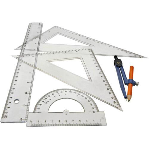 8 Piece Compass Protractor Triangle Ruler Set Math Drafting Drawing Geometry Hot